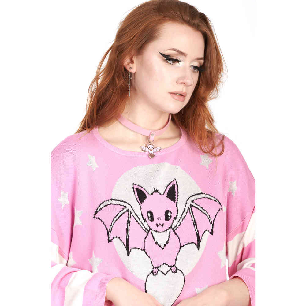 Banned - Kamiko Bat Choker - Roze